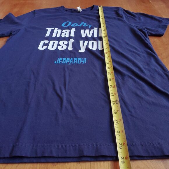 Jeopardy Game Show T Shirt Mens L Ooh That Will Cost You Blue Alex Trebek Gift - Picture 8 of 9